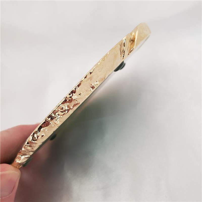 WINE BOTTLE HOLDER GREEN AGATE STONE WITH GOLDEN BORDER (11040033)